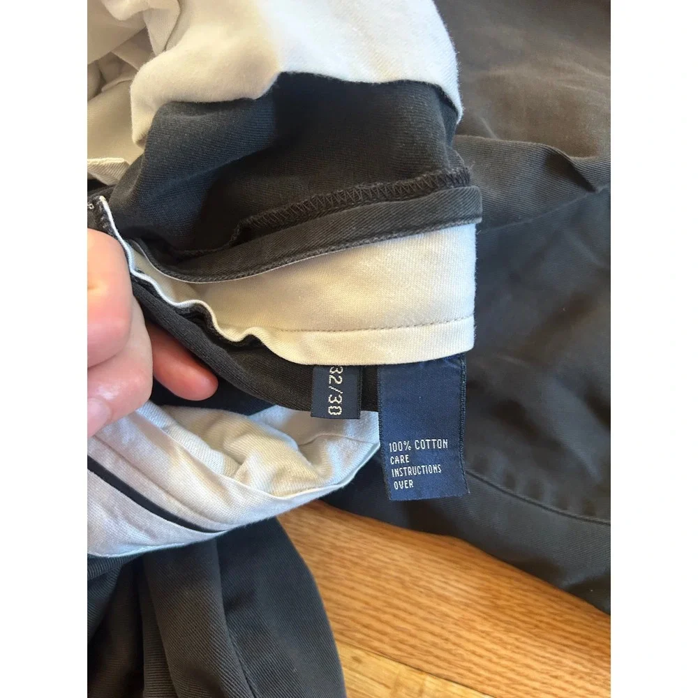 Polo Golf Ralph Lauren Mens Navy Black Pleated Cotton Pilot Pants 32x30 Vintage